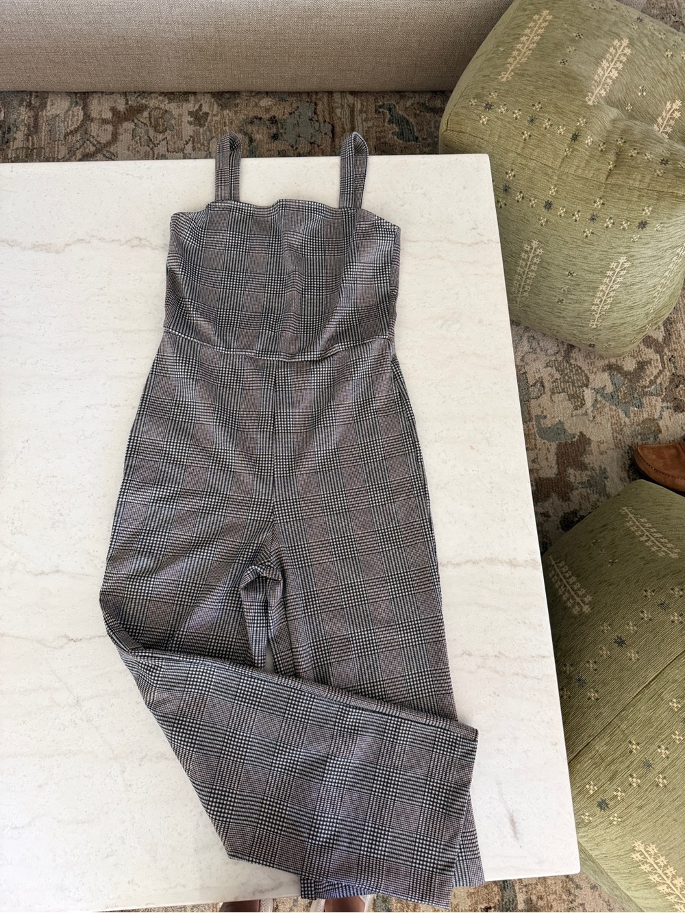 Sanctuary Gray Plaid Sleeveless Jumpsuit
